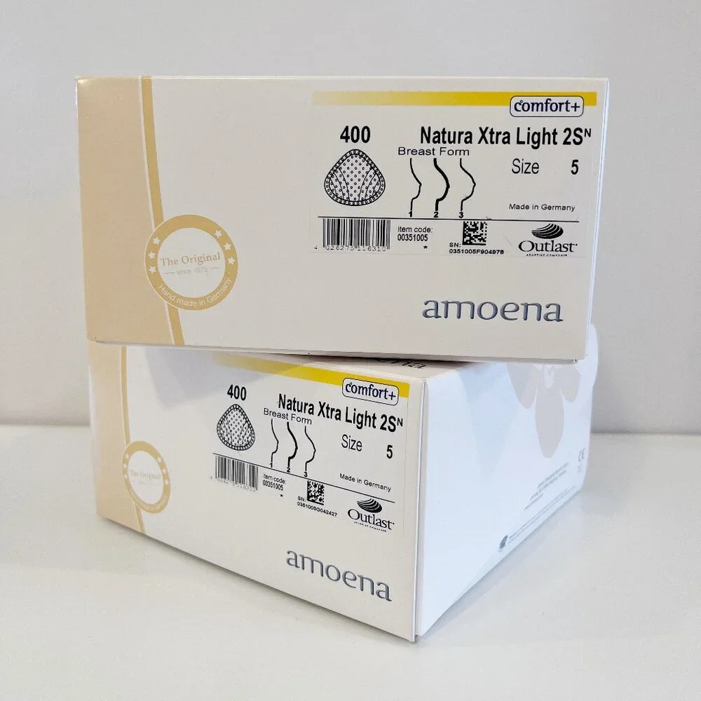 Amoena Prosthetic Breast Forms for Mastectomy, Set of 2, Natura Xtra Light 2S - Picture 1 of 5